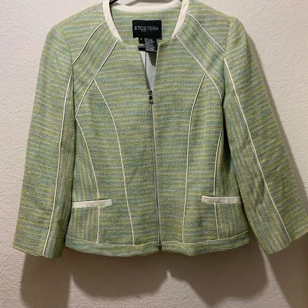 ETCETERA TOURISTA Size 8 cotton blend green jacket blazer